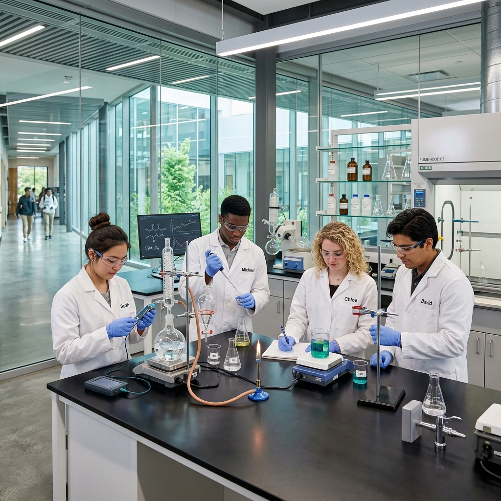 Students in science lab